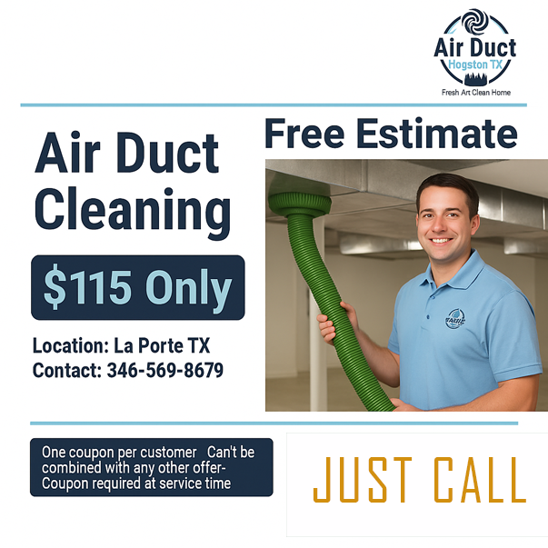   $115 Only Off air duct cleaning coupon from La Porte Air Ducts Cleaning TX   for professional home vent service